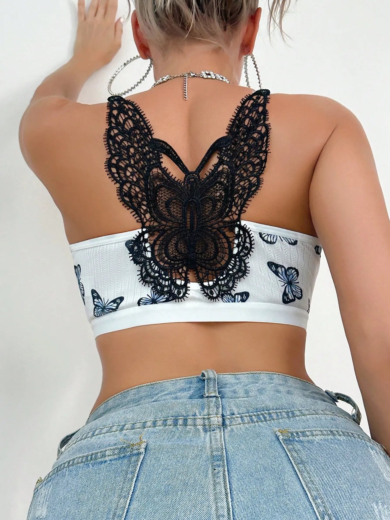 Women’s Front Closure Bra with Butterfly Print – Sexy Back Design, Comfortable & Stylish Lingerie