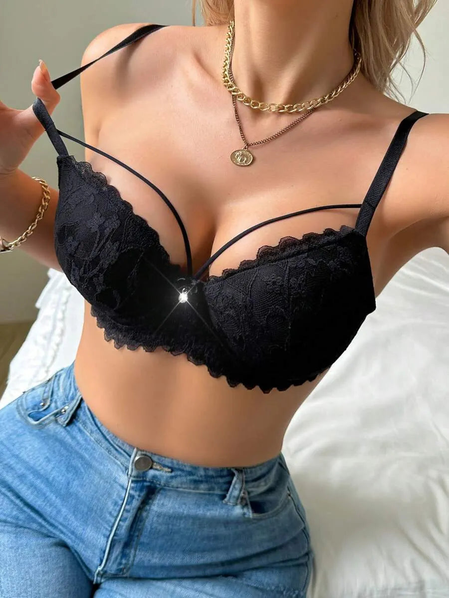 Sexy Romantic Lace Underwire Push-Up Bra for Small Breasts – 1pc Comfortable & Supportive Lingerie