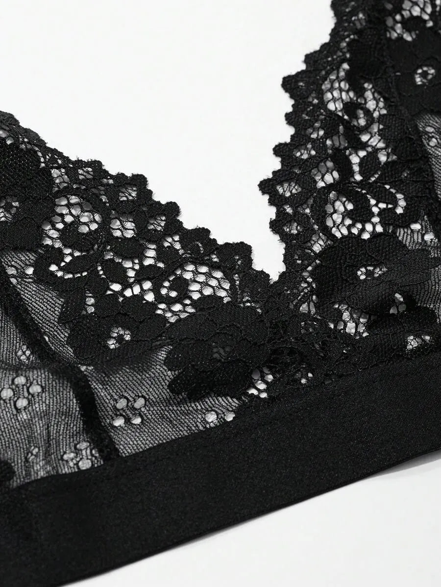 Women’s Floral Lace Wireless Bra – Sexy & Comfortable Lingerie for Back to School Outfits